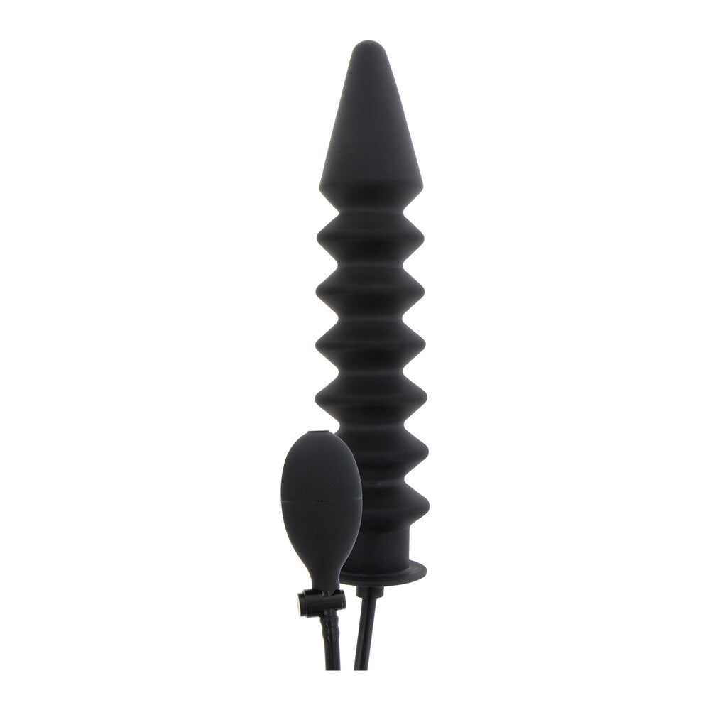 Hidden Desire Extreme Expert Inflatable Ribbed Plug | Side View | "Expert inflatable plug - side profile"