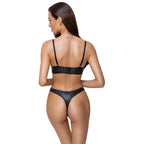 Cottelli Matte Black Bra Set | Side View | "Black bra set - side view"