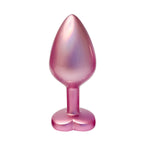 Gleaming Love Pearl Pink Butt Plug Medium | Front View | "Medium pink pearl plug - main view"