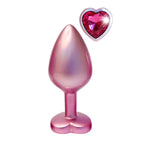 Gleaming Love Pearl Pink Butt Plug Medium | Detail View | "Medium pink pearl plug - feature detail"