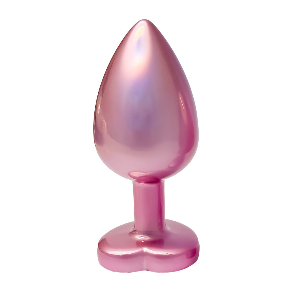 Gleaming Love Pearl Pink Butt Plug Large | Front View | "Large pink pearl plug - main view"
