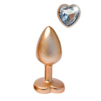 Gleaming Love Pearl Gold Butt Plug Small | Detail View | "Small gold-toned anal plug - feature detail"