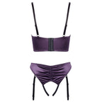 Cottelli Satin Quarter Cup Bra Set | Detail View | "Quarter cup set - detail view"