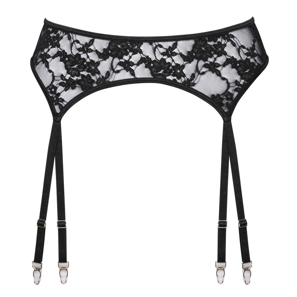 Cottelli Lace Suspender Belt|Back View|"Lace garter belt - back view"