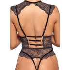 Abierta Fina Open Lace Body | Side View | "Sheer lace bodysuit - side view"
