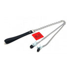 Nipple Clamps with Lead 40cm | Side View | "40cm nipple clamps - side view"