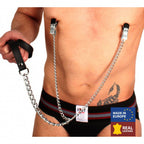Nipple Clamps with Lead 40cm | Back View | "40cm nipple clamps - back view"