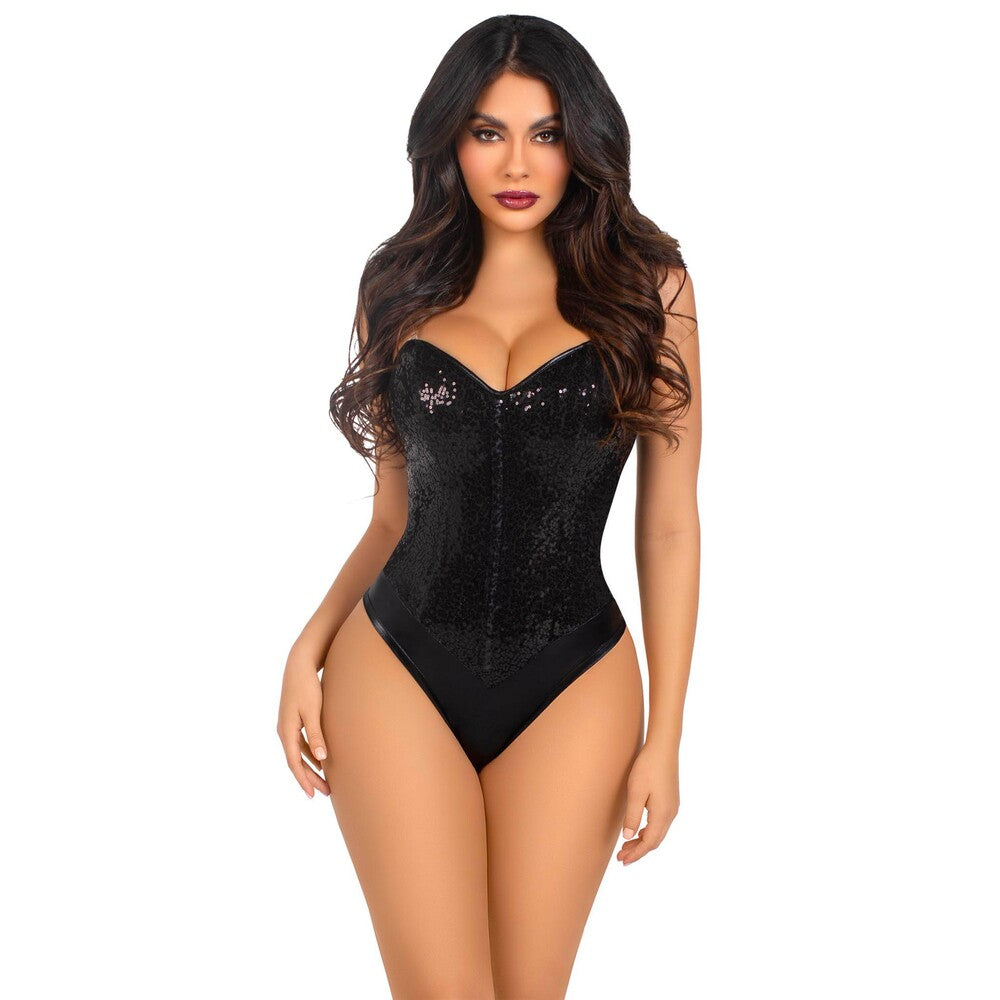 Leg Avenue Sequin Bodysuit | Front View | "Sequin bodysuit - front view"