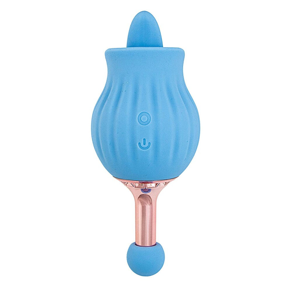 ClitTastic Rose Bud Dual Massager Rechargeable | Front View | "Rose bud massager - front view"