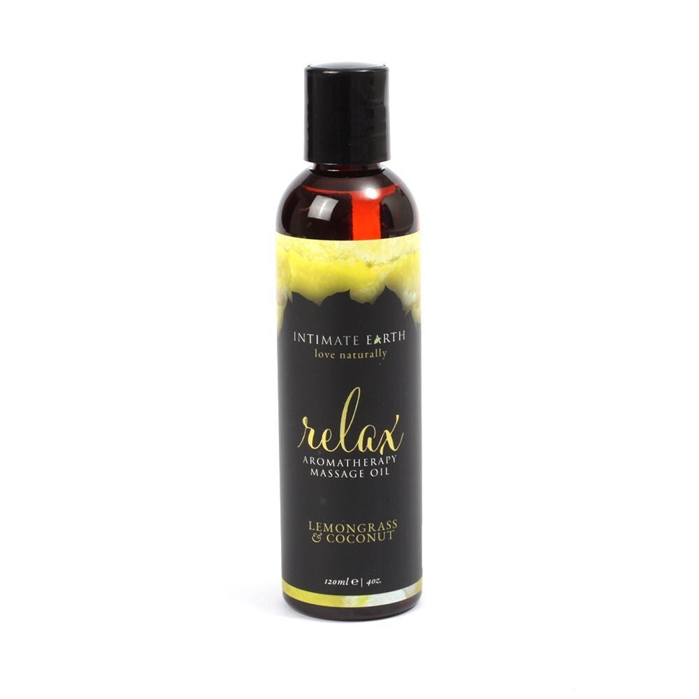 Intimate Earth Lemongrass and Coconut Massage Oil|Product View|"Natural massage oil - product view"