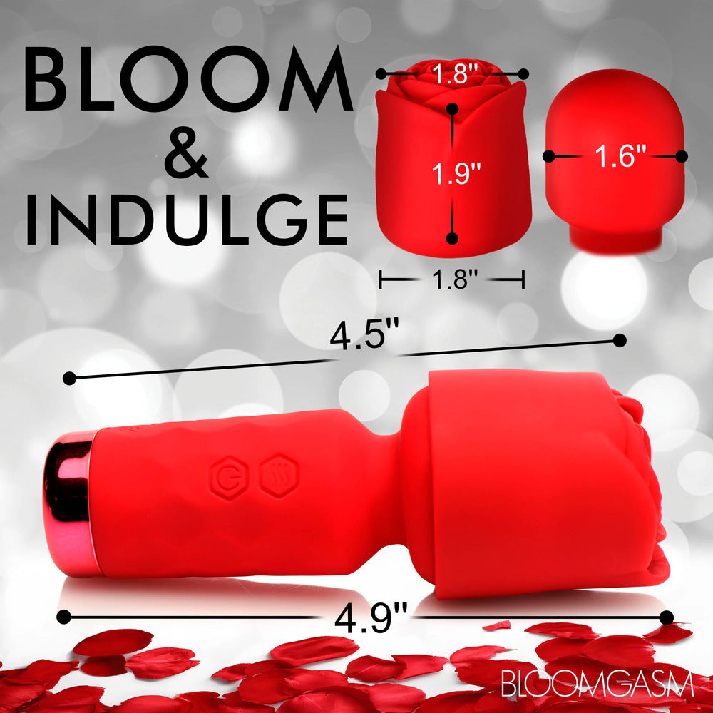 XR Bloomgasm Rose Petite Mini Wand|Detail View|"Mini rose wand - detail view"