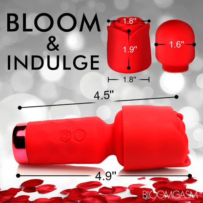 XR Bloomgasm Rose Petite Mini Wand|Detail View|"Mini rose wand - detail view"