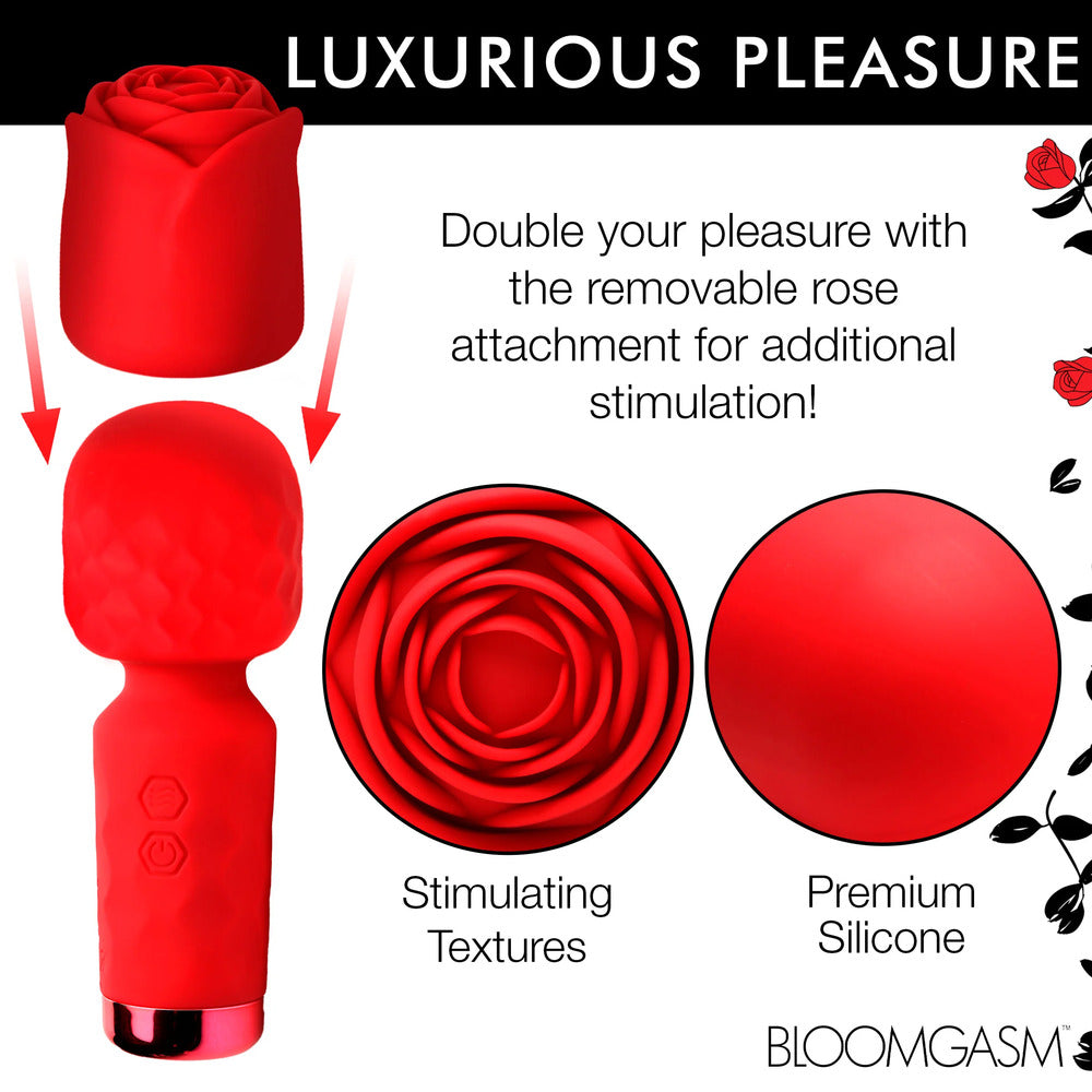 XR Bloomgasm Rose Petite Mini Wand|Control View|"Mini rose wand - controls"