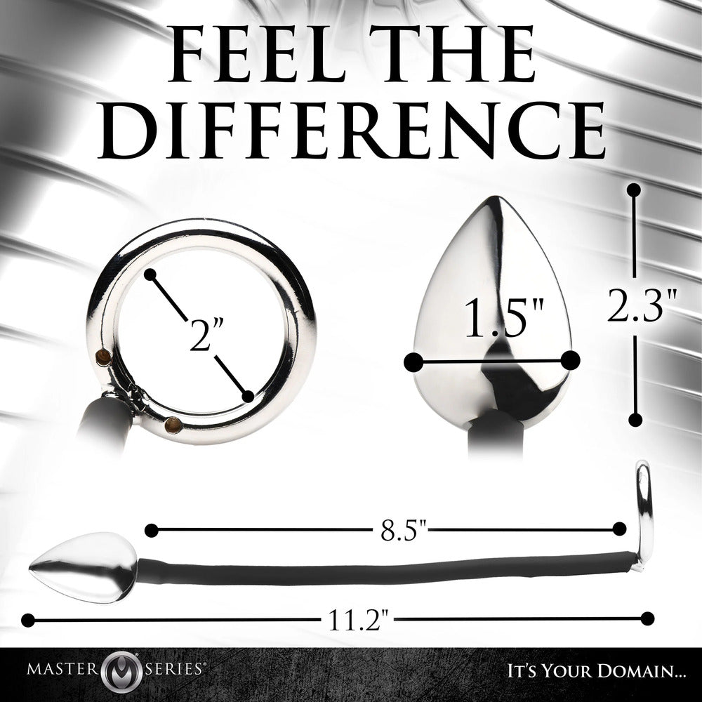 Master Series Tug Plug Aluminum Cock And Ball Ring | Back View | "Aluminum ring - back view"