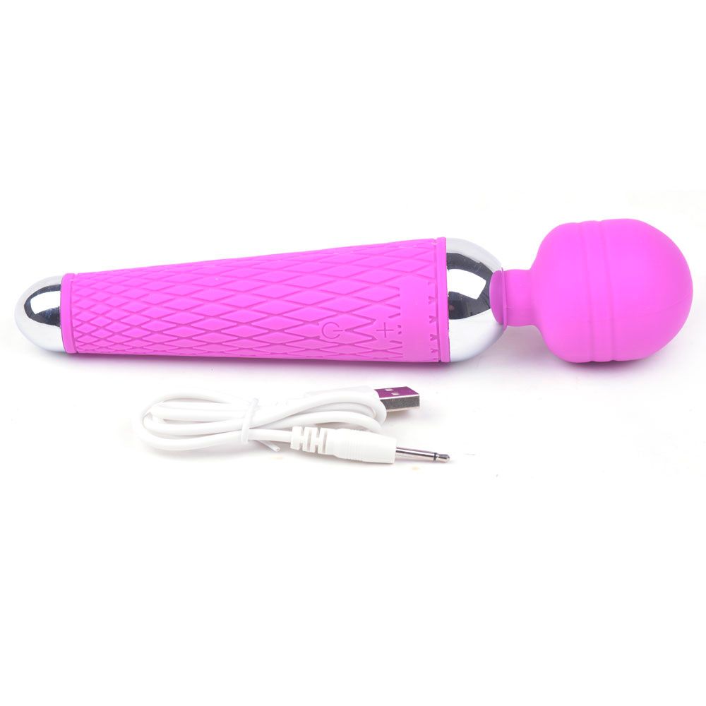10 Speed Purple Rechargeable Magic Wand|Feature View|"Purple wand - features"