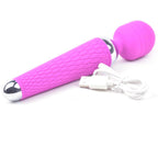10 Speed Purple Rechargeable Magic Wand|Detail View|"Purple wand - detail view"