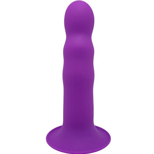 Adrien-Lastic-Cushioned-Core-Suction-Cup-Ribbed-Silicone-Dildo-7-Inch|Front|"7 inch ribbed dildo - front view"