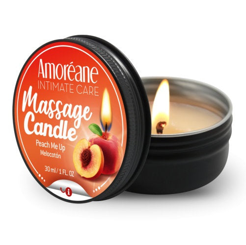 Amoreane Massage Candle Peach Me Up | Main View | "peach scented massage oil candle - main view"