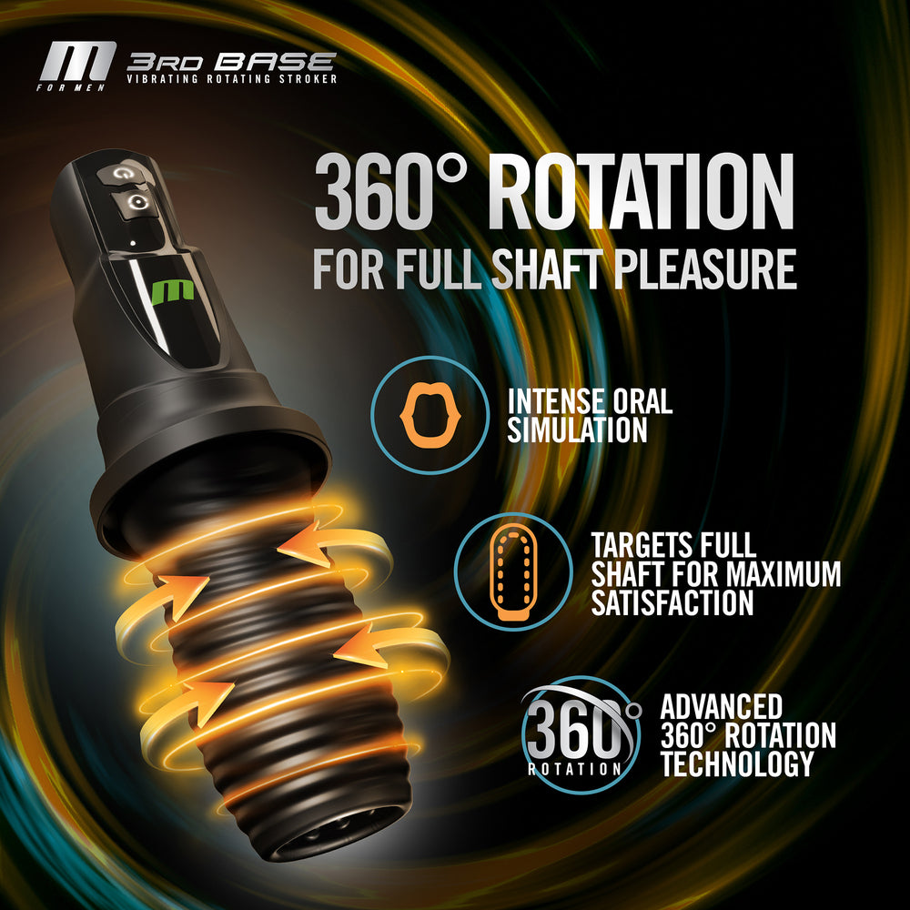 3RD Base Vibrating Rotating Masturbator | Close Up | Texture View