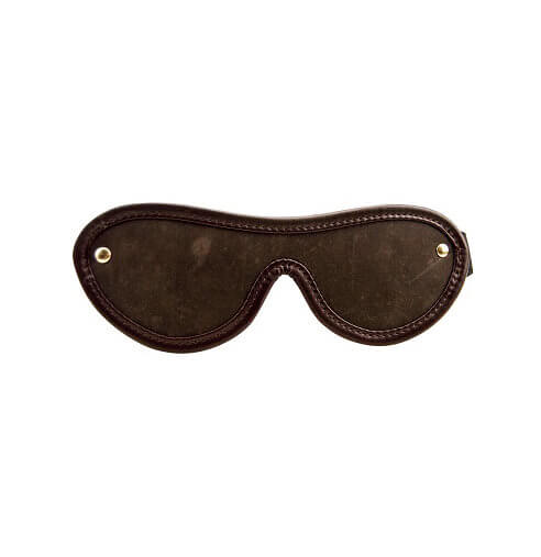 BOUND Nubuck Leather Blindfold | Front View | Padded leather blindfold with elastic strap