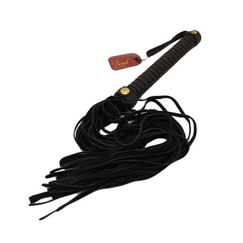 BOUND Nubuck Leather Flogger | Front View | Multi-tailed leather flogger with wrapped handle