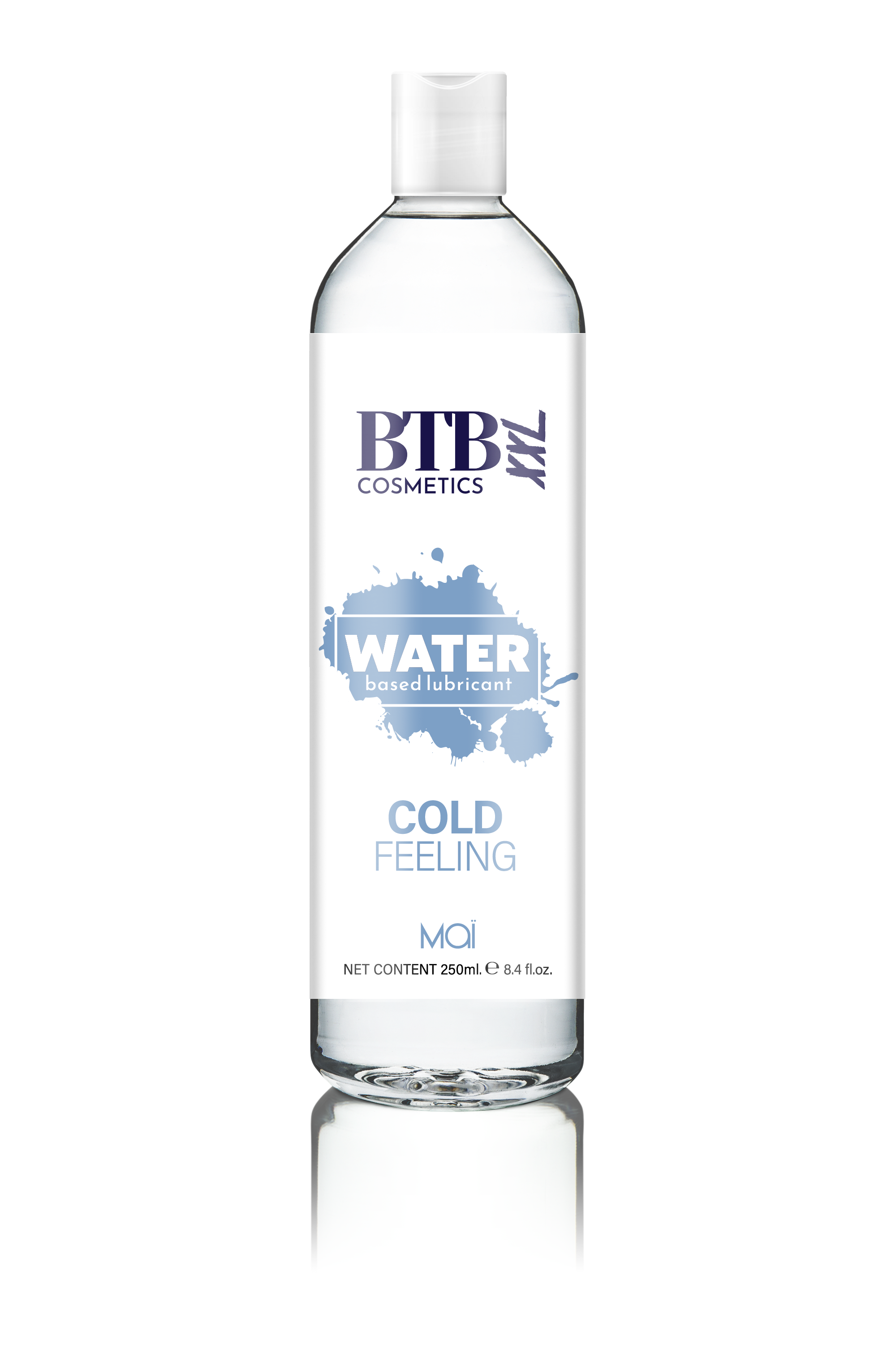 BTB Water Based Cool Feeling Lubricant 250ml | Front View | "cooling water lubricant - front view"