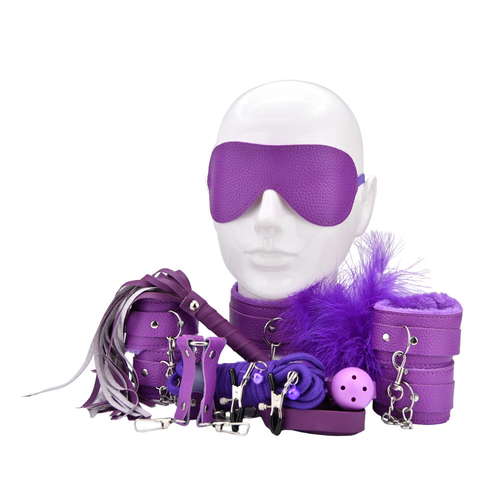 Bound to Play Bondage Kit Purple (11 Piece) Adult Toys Direct