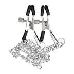 Bound to Please Adjustable Nipple Clamps & Chain|Front View|"adjustable nipple clamps with chain - front view"