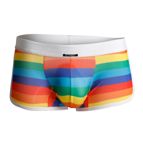 C4M Athletic Trunk Rainbow Extra Large | Front View | "mens rainbow trunk xl - front view"