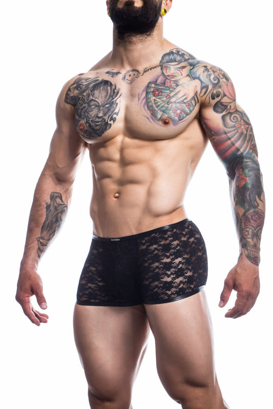 C4M L4CE Trunk Black Large|Front View|"lace mens trunk black large - front view"