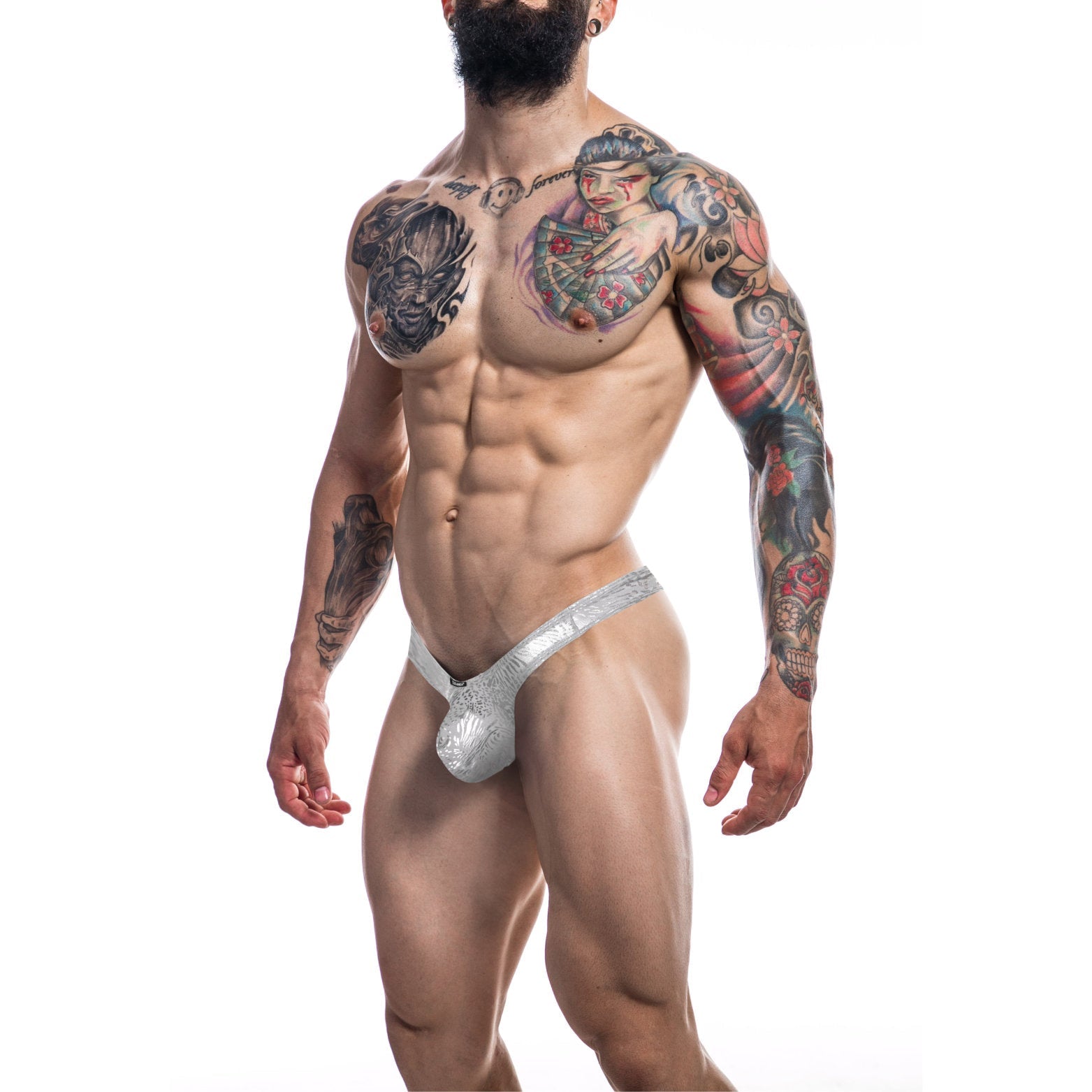 C4M Pouch Enhancing Thong Pearl Large | Front View | "mens enhancing thong large - front view"