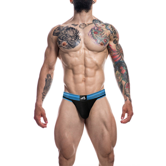 C4M Rugby Jockstrap Electric Blue Extra Large | Front View | "mens blue jockstrap xl - front view"