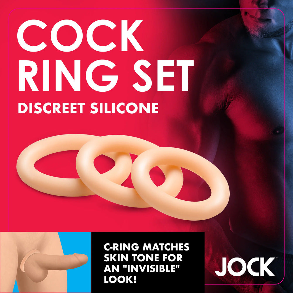 Jock Discreet Silicone Ring Set | Close Up | Size View
