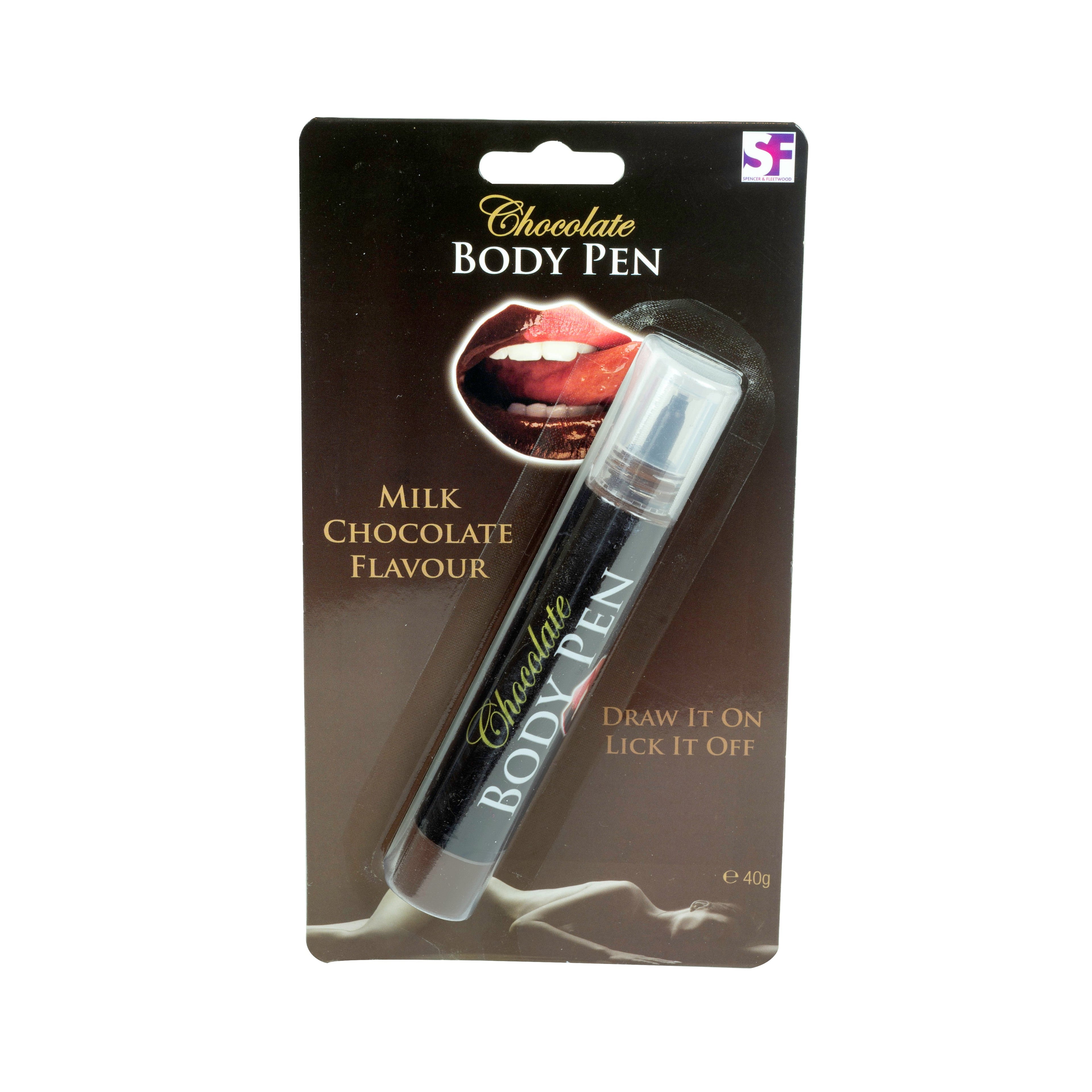Chocolate Body Pen|Front View|"edible chocolate body pen - front view"