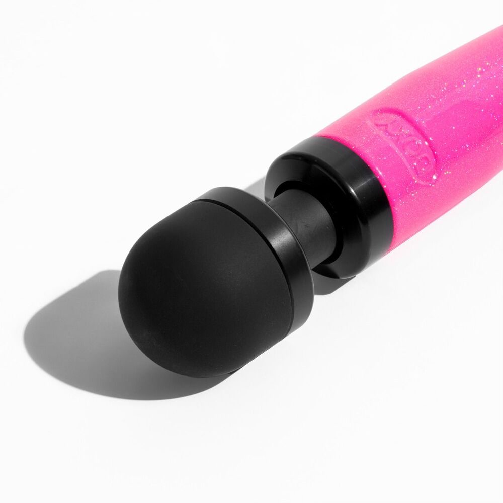 Doxy Die Cast Wand Rechargeable HOT PINK | Side View | "Hot pink wand rechargeable - side view"