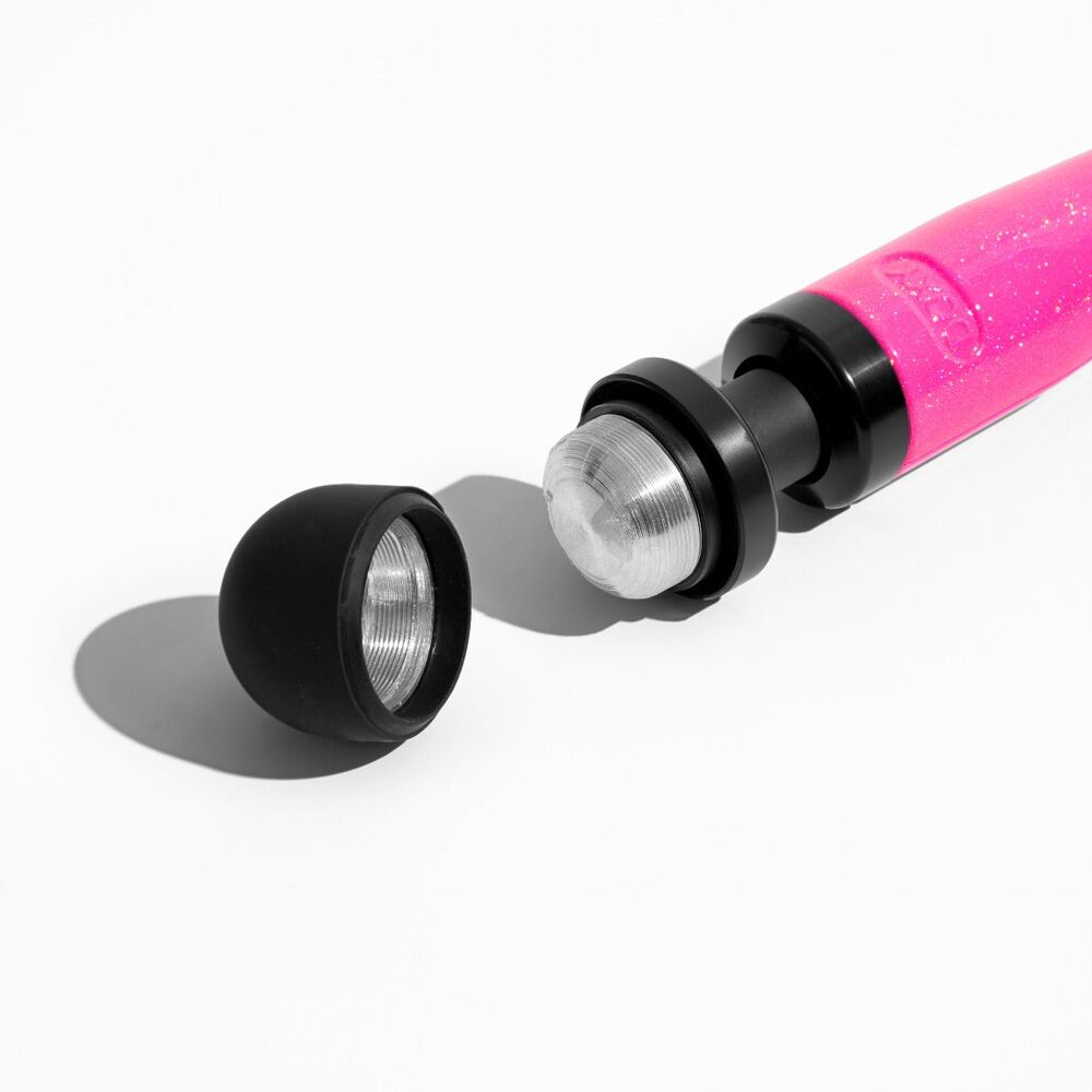 Doxy Die Cast Wand Rechargeable HOT PINK | Back View | "Hot pink wand rechargeable - back view"