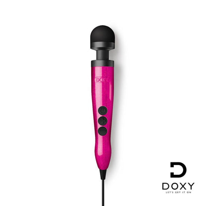 Doxy Die Cast Wand Massager 3 HOT PINK | Front View | "Hot pink wand massager 3 - front view"