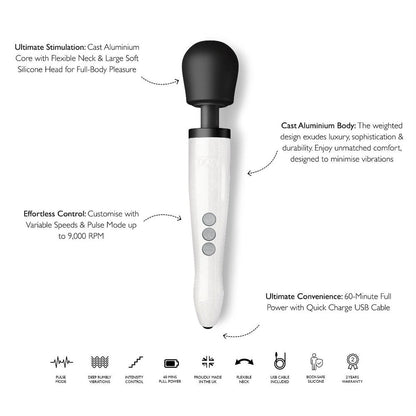 Doxy Die Cast Wand Rechargeable Star Dust | Side View | Feature Detail