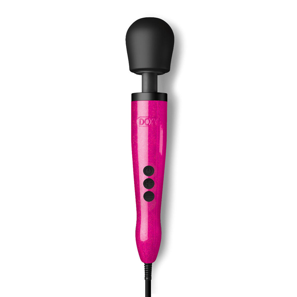 Doxy Die Cast Wand Massager HOT PINK | Front View | "Hot pink wand massager - front view"