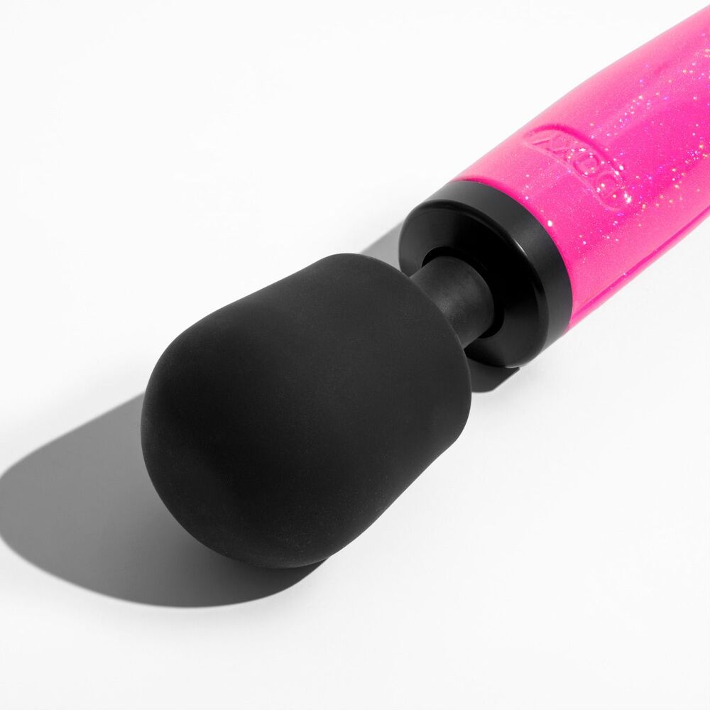 Doxy Die Cast Wand Massager HOT PINK | Side View | "Hot pink wand massager - side view"