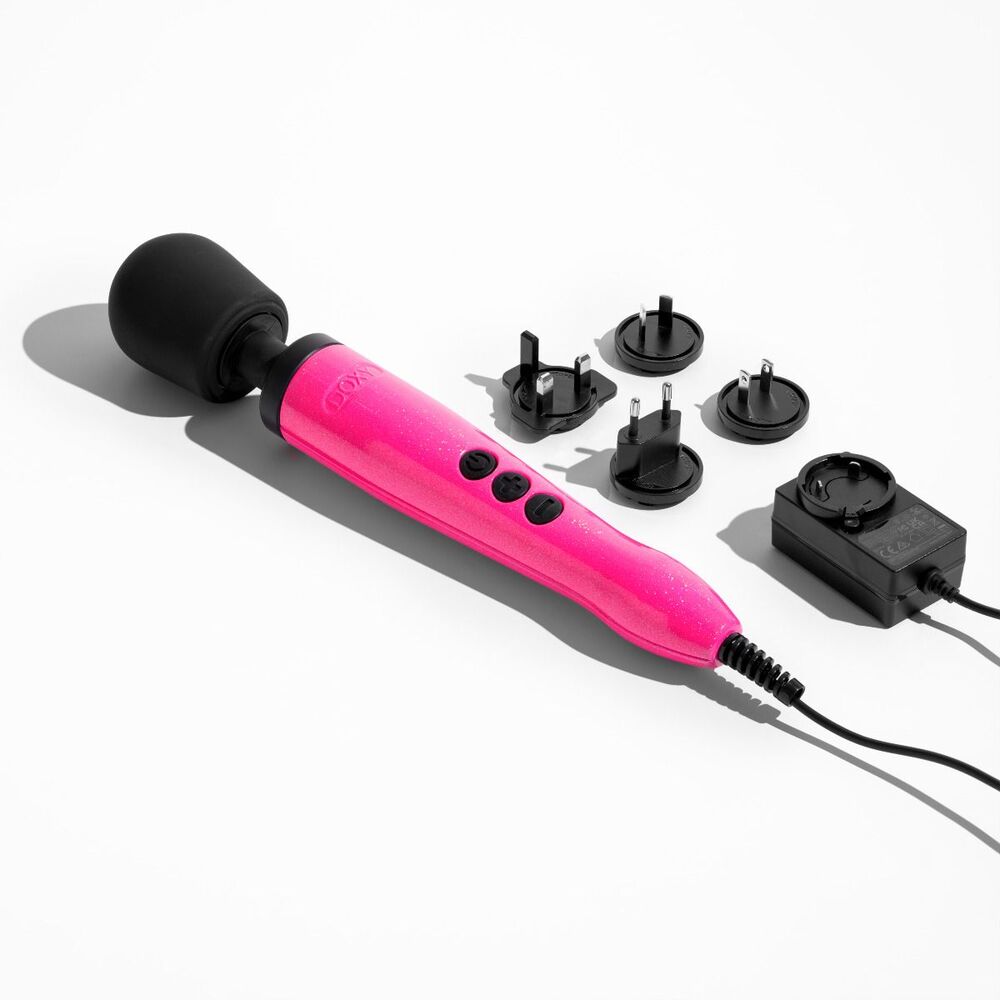 Doxy Die Cast Wand Massager HOT PINK | Back View | "Hot pink wand massager - back view"