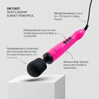 Doxy Die Cast Wand Massager HOT PINK | Detail View | "Hot pink wand massager - detail view"