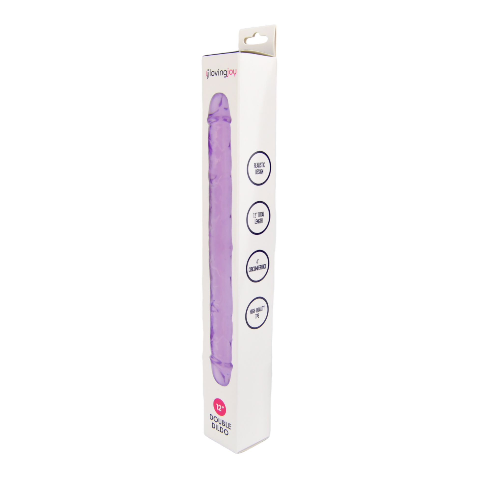 Loving Joy 12 Inch Double Dildo Purple | Detail View | "long purple double dildo - detail view"