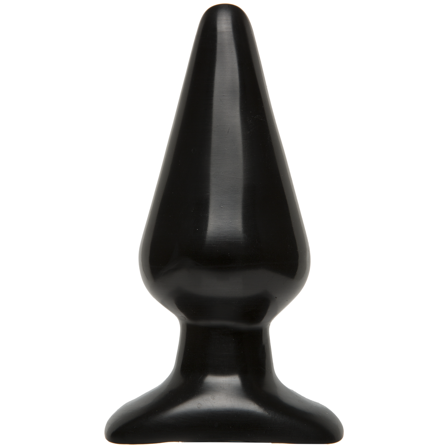 Doc Johnson Classic Butt Plug Large Black | Front View | Traditional large plug