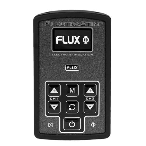 ElectraStim-FLUX-Dual-Channel-Electrosex-Stimulator|Front|"dual channel power unit - front view"