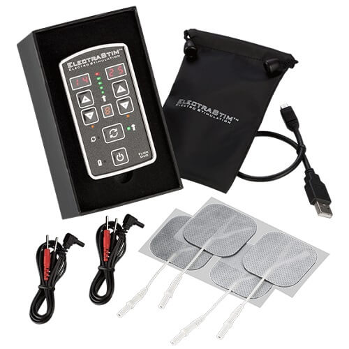 Electrastim Flick Duo Stimulator Pack EM80-E | Front View | Dual output stimulator set