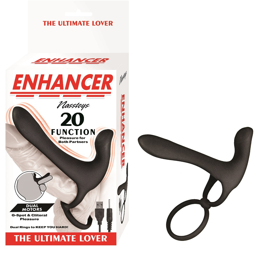 Enhancer The Ultimate Lover Black|Front View|"Black ultimate lover enhancer - front view"