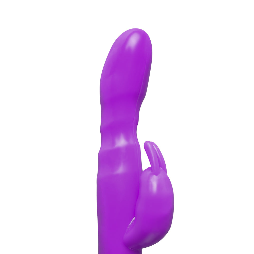 Slim GSpot Twelve Speed Rabbit Vibrator Purple | Side View | Feature Detail