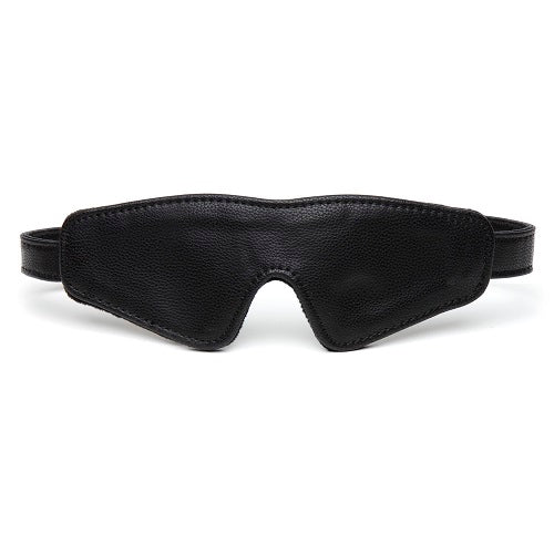 Fifty-Shades-Of-Grey-Bound-To-You-Blindfold|Front|"soft grey leather blindfold with elastic strap - front view"