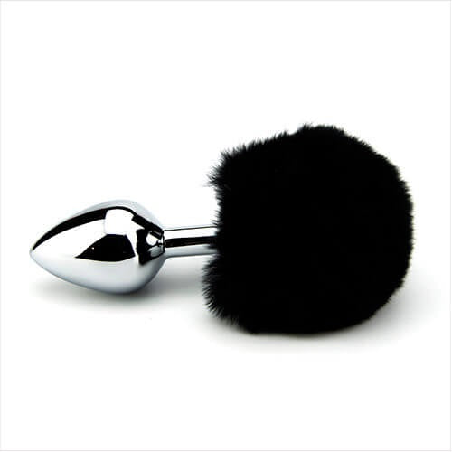 Furry Fantasy Black Bunny Tail Butt Plug 